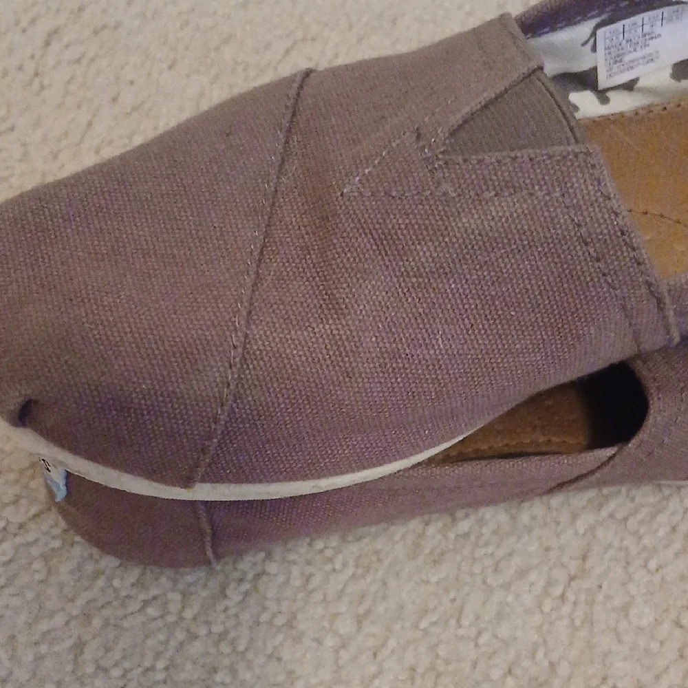 Toms Burgundy Canvas Flats Womens 9.5